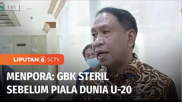Jelang Piala Dunia U-20 di Indonesia, Menpora Zainudin Amali kembali menegaskan, stadion utama Gelora Bung Karno (GBK) harus steril. Menpora juga memastikan, GBK tidak akan menjadi kandang timnas senior di ajang Piala AFF mendatang.
