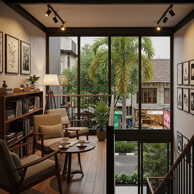 9 Desain Rumah Mezzanine Modern dengan Area Baca ala Coffee Shop, Solusi Hunian Fungsional