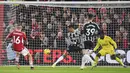 Pemain Nottingham Forest, Morgan Gibbs-White, melakukan selebrasi setelah mencetak gol ke gawang Manchester United pada laga pekan ke-20 Premier League 2023/2024, Minggu (31/12/2023) dini hari WIB. Gol kemenangan Forest dicetak oleh Nicolas Dominguez dan Morgan Gibbs-White. Sementara Setan Merah hanya mampu membalas melalui Marcus Rashford. (AP Photo/Rui Vieira)