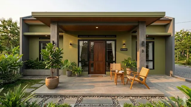 Warna Cat Teras Rumah Minimalis Modern Anti Noda Hujan