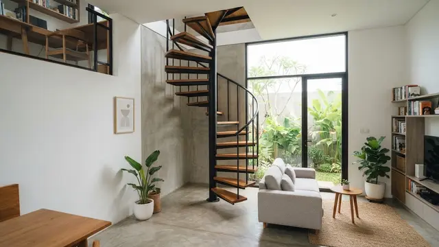 Tangga Spiral di Sudut Rumah