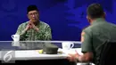 Menteri Agama Lukman Hakim Saifuddin di acara yang dipandu Najwa Shihab di Jakarta, Rabu (2/11). Lukman mengatakan pemerintah mewaspadai kemungkinan adanya pihak ketiga yang menunggangi aksi 4 November. (Liputan6.com/Faizal Fanani)