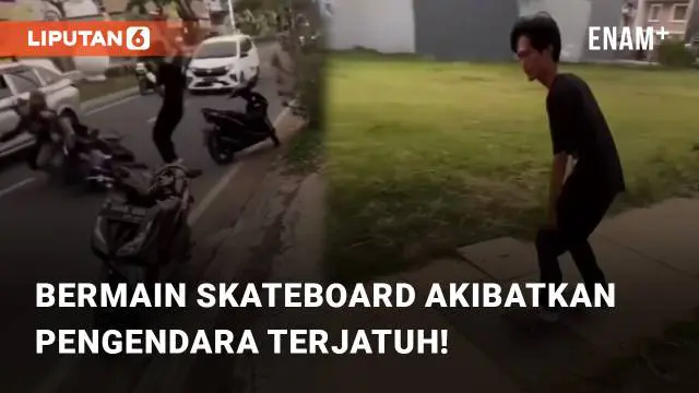 Beredar video viral terkait aksi pemain skateboard yang rugikan pengendara. Aksi tersebut dilakukan di sebuah trotoar samping jalan raya