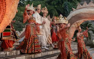 Pernikahan Gamma Thohir dan Keelie Gunawan Hadirkan Pasar Tradisional Bali yang Megah