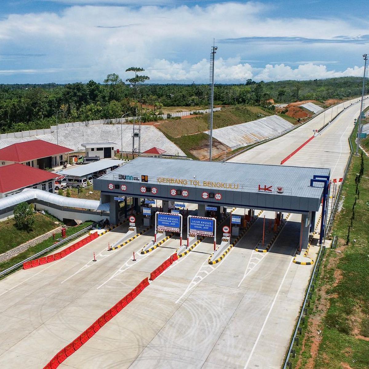 Jalan Tol Trans Sumatera (JTTS) ruas Tol Lubuk Linggau-Curup Bengkulu Seksi 3 Tol Bengkulu-Taba Penanjung sepanjang 17,6 km yang dibangun oleh Hutama Karya. (Dok HK)