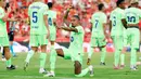 Dengan hasil ini, Barcelona kini menempati posisi teratas klasemen Liga Spanyol dengan perolehan tiga poin, sementara Mallorca terjebak di posisi juru kunci. (AP Photo/Joan Mateu Parra)