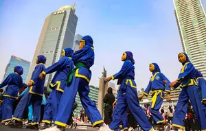 6.000 Pesilat Ramaikan Flash Mob Pencak Silat di Bundaran HI