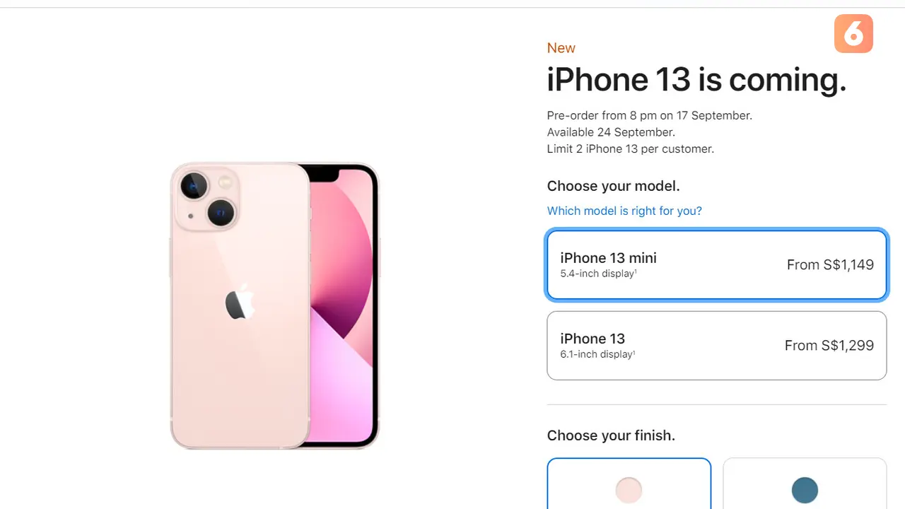 Harga iPhone 13 di Singapura