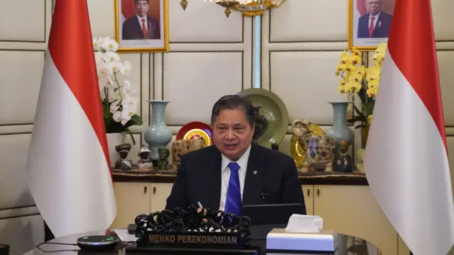 Menko Perekonomian Airlangga Hartarto saat ikuti rangkaian The 80th session of the Economic and Social Commission for Asia and the Pacific, Selasa (23//4/2024). (Foto: Kemenko Perekonomian)