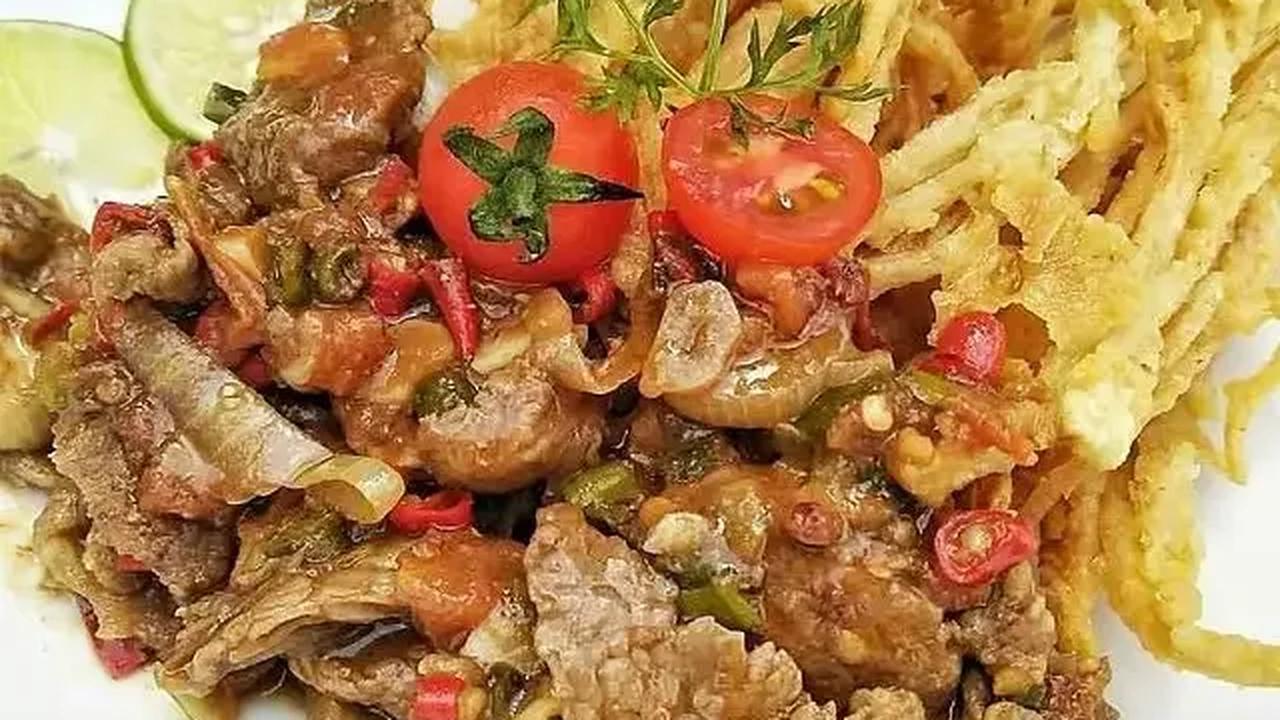 6. Resep Jamur Enoki & Sapi Kecap Pedas