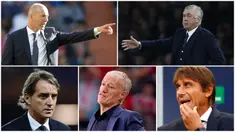Berikut ini para mantan pemain Serie A yang sukses sebagai Pelatih. Diantaranya Antonio Conte, Zinedine Zidane dan Carlo Ancelotti. (Foto Kolase AP dan AFP)