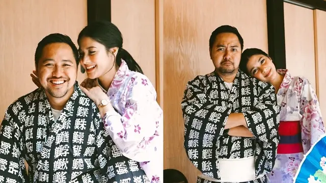 Naysila Mirdad dan Kekasihnya kompak memakai baju tradisional Jepang, keduanya tampil bak pengantin baru.