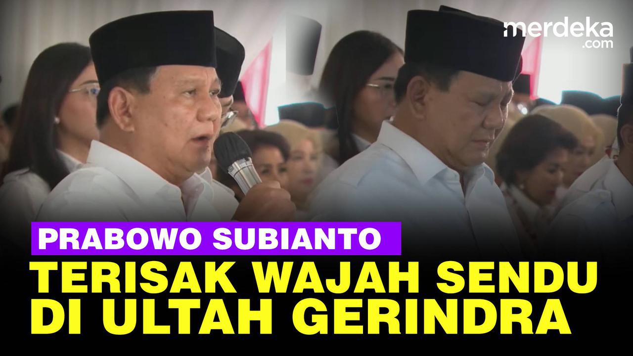 VIDEO: Momen Prabowo Bersedih Terisak dan Berwajah Sendu di Acara HUT Gerindra