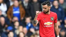Penampilan gemilang Bruno Fernandes membuat skuat Setan Merah terus menunjukkan grafik peningkatan. Kini pemain Timnas Portugal itu menjadi bintang baru di Manchester United. (AFP/Paul Ellis)