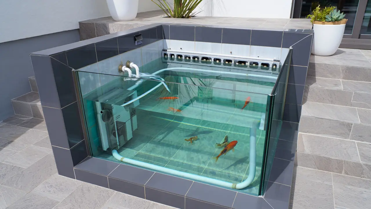 Tren Kolam Ikan Mini Kaca di Teras Rumah yang Simple tapi Elegan (Image by Reve AI)