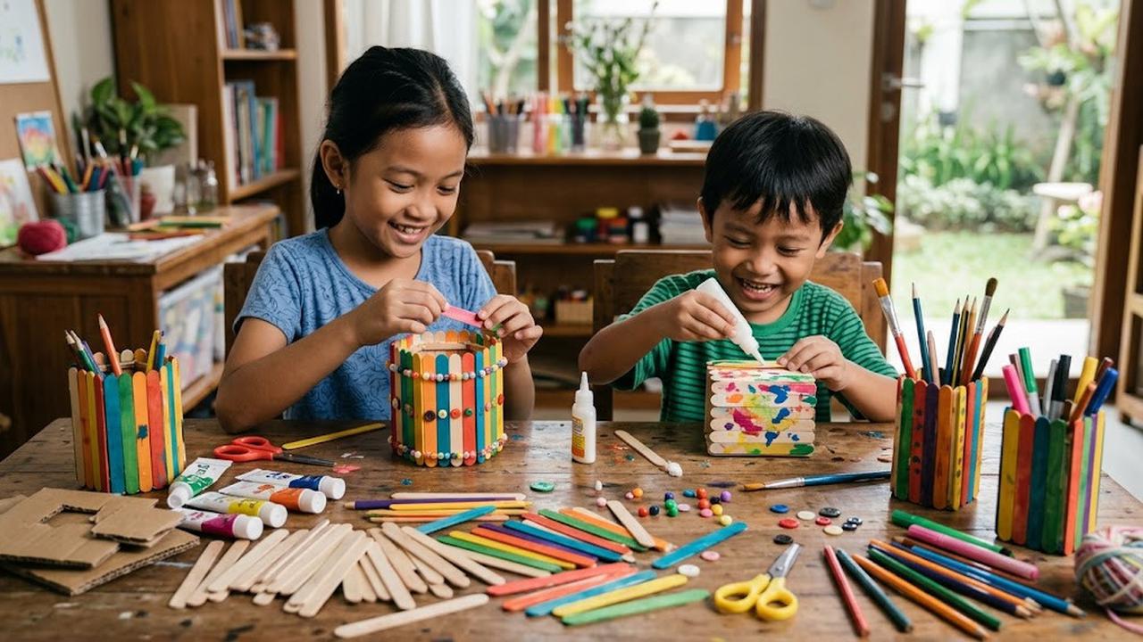 Ide Aktivitas Kreatif Anak dari Barang Bekas/AI Generated