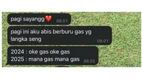 Chat Netizen ketika Antre Gas LPG 3 Kg. (Sumber: X/@L4iceee)