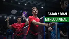 Fajar / Rian menang atas pasangan asal China, Li Junhui/Liu Yuchen, pada laga semifinal Asian Games 2018, di Istora Senayan, Jakarta, Senin (27/8/2018).