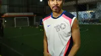 Ridho Slank saat mengikuti futsal di bilangan Pondok Indah, Jakarta Selatan, Jumat (3/7/2015) (Deki Prayoga/Bintang.com)