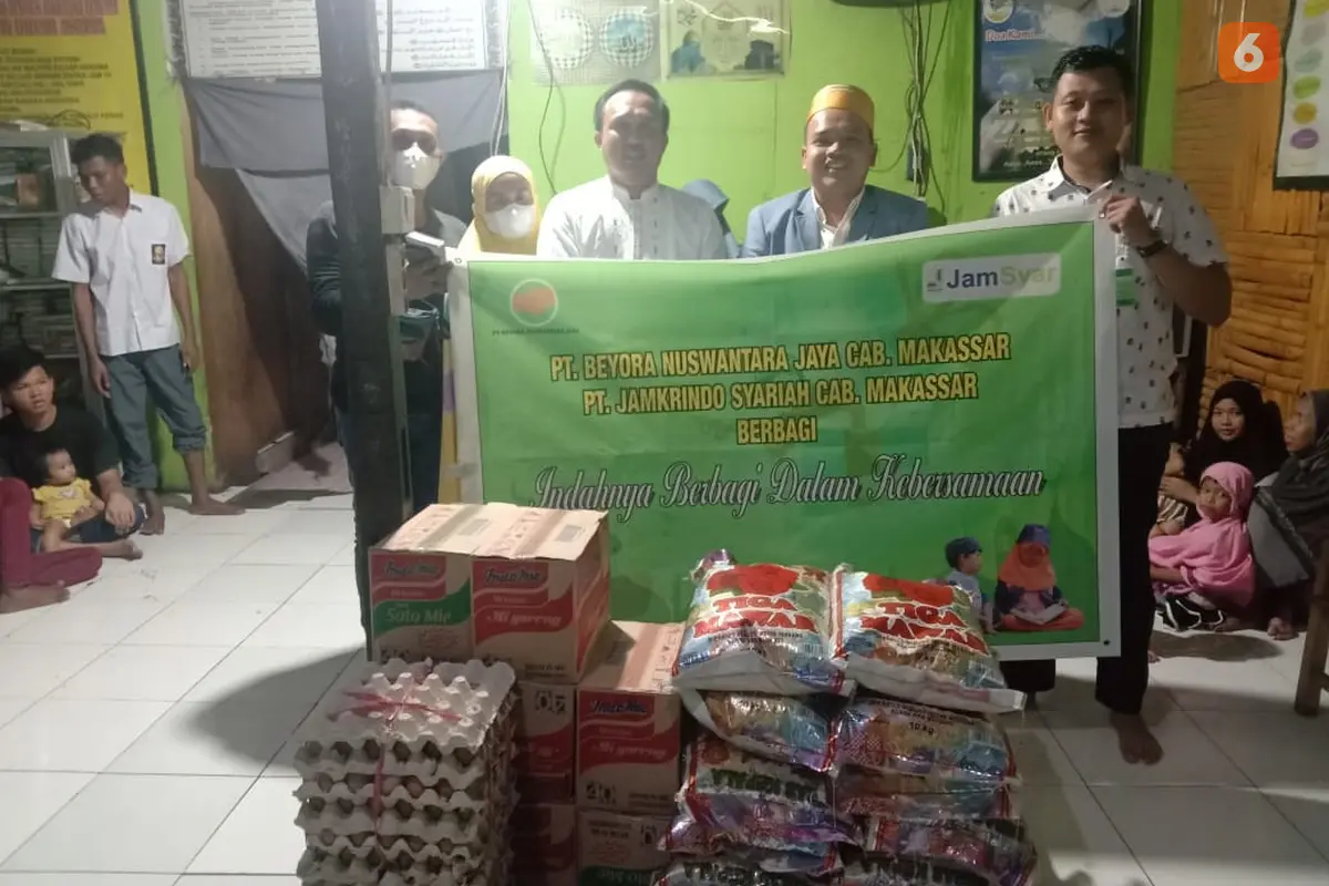 PT Beyora Nuswantara Jaya, anak perusahaan PT Jamkrindo punya cara sendiri berbagi di tengah pandemi Covid-19 (Liputan6.com/Ahmad Yusran)