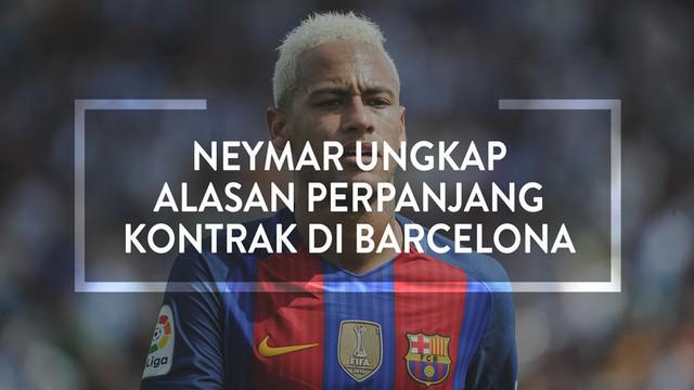 Video penyerang Barcelona, Neymar Jr. ungkap alasannya perpanjang kontrak di La Blaugrana.