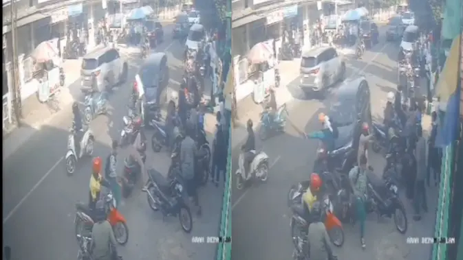 Detik-Detik Avanza Tabrak 7 Motor Penjemput Pelajar MTsN di Bandar Lampung