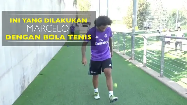 Ini yang Dilakukan Marcelo dengan Bola Tenis