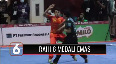Atlet Jawa Timur memboyong enam medali emas, empat perak dan dua perunggu pada cabang olahraga Wushu kategori Toulo, PON XX Papua yang digelar di Merauke.