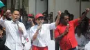 Nico Siahaan, Rieke Diah Pitaloka dan Edo Kondologit mendukung pencalonan Jokowi dan JK menjadi Capres dan Cawapres RI 2014, Senin (19/05/2014) (Liputan6.com/Herman Zakharia).