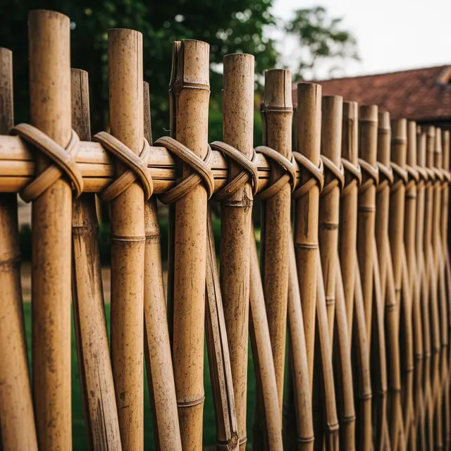 Desain Pagar Bambu Rendah untuk Pekarangan Rumah di Desa