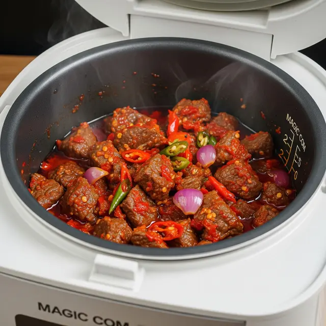 Cara Memasak Daging Balado Pakai Magic Com
