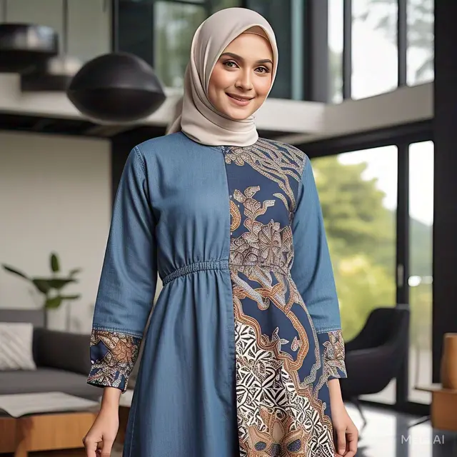 Model Gamis Terbaru Kombinasi Batik 2025