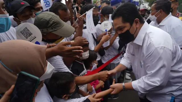 Menteri Erick Thohir Lepas Perdana Mudik Aman Mudik Sehat Bersama BUMN 2022