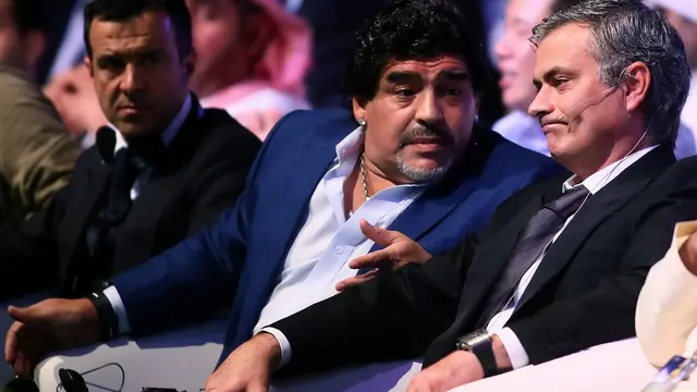 Diego Maradona bersama Jose Mourinho