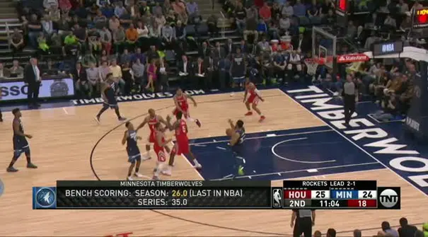 Berita video game recap NBA 2017-2018 antara Houston Rockets melawan Minnesota Timberwolves dengan skor 119-100.