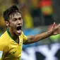 Pemain depan Brasil, Neymar, masuk dalam daftar pencetak gol terbanyak pekan pertama Piala Dunia 2014 dengan dua gol, (19/6/2014). (REUTERS/Dylan Martinez)