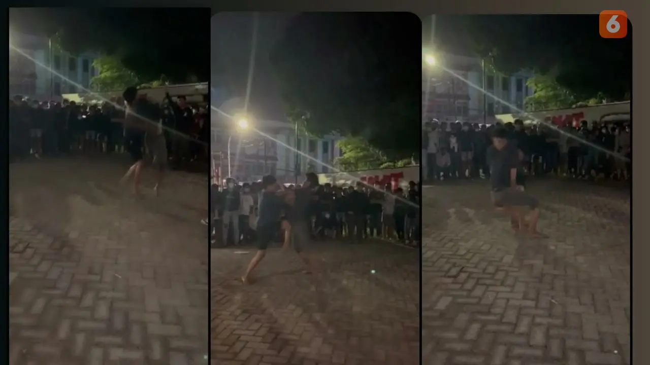 Tangkapan layar adu jotos yang diselenggarakan oleh @makassarstreet_fight (Liputan6.com/Fauzan)