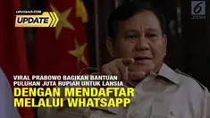 Beredar di media sosial postingan Prabowo Subianto membagikan bantuan uang puluhan juta rupiah pada lansia dengan mendaftar melalui Whatsapp. 
Postingan Prabowo Subianto membagikan bantuan uang puluhan juta rupiah pada lansia dengan mendaftar melalu...