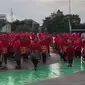 Ratusan siswa kecewa lantaran batal tampil di HUT Kota Makassar (Liputan6.com/Fauzan)