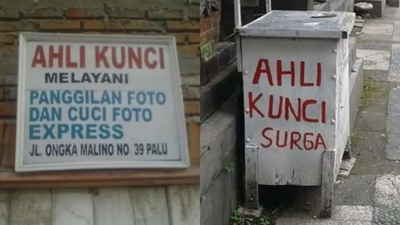 6 Tulisan Nyeleneh di Gerobak Tukang Kunci Ini Bikin Geleng Kepala