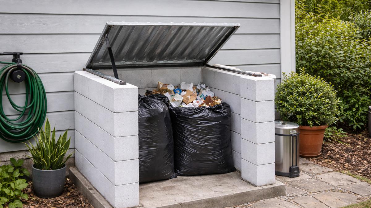 Cara Membuat Tempat Sampah Permanen dari Bata