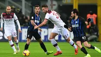 Inter Milan menghadapi Bologna di Giuseppe Meazza pada laga pekan ke-22 Serie A, Minggu (3/2/2019) malam waktu setempat. (AFP/Miguel Medina)