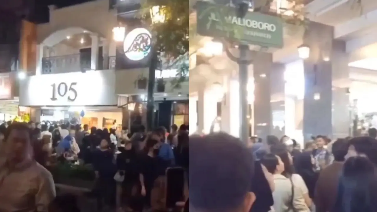 Gempa Bantul Yogyakarta, Warga di sekitar Jalan Malioboro dan Pengunjung Mal Ambarukmo berhamburan keluar dari gedung