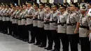 Perwira Tinggi Polri mengikuti upacara sertijab Kepala Divisi Hubungan Internasional Polri dan sejumlah Kapolda di Rupatama Mabes Polri, Selasa (11/2/2020). Kapolri Jenderal Idham Azis memimpin 8 Kapolda yang dirotasi dan pejabat utama lain untuk melafalkan sumpah jabatan. (Liputan6.com/Johan Tallo)