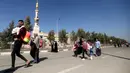 Dalam keterangan unggahannya, Avichay menyebut, jika para pemimpin Hamas menggunakan warga sipil sebagai perisai. (AP Photo/Mohammed Dahman)