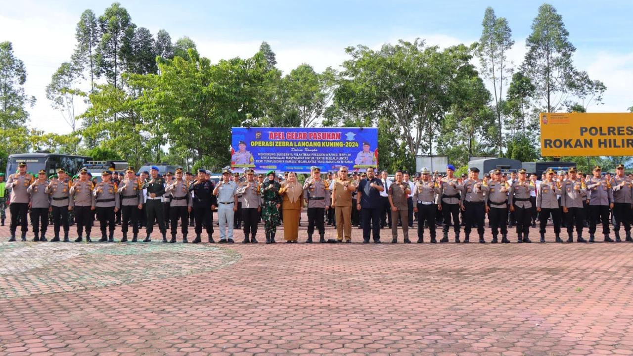 Apel Pasukan Operasi Zebra LK 2024, Polres Rohil Imbau Keselamatan Berlalulintas & Pilkada Damai