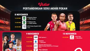 Pertandingan seru akhir pekan di Vidio. (dok. vidio.com)