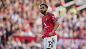 Matheus Cunha dari Manchester United dalam pertandingan Premier League antara Manchester United dan Arsenal di Stadion Old Trafford, Manchester, Inggris, Minggu, 17 Agustus 2025. (AP Photo/Dave Thompson)&nbsp;&nbsp;&nbsp;
