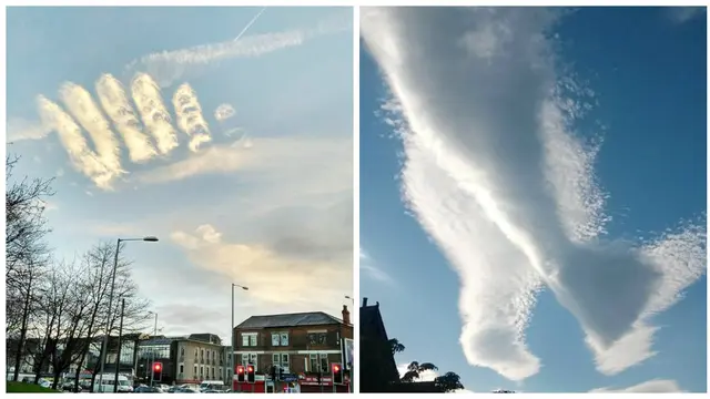 Awan Aneh Menyerupai Tangan dan Kaki Terlihat di Langit Inggris