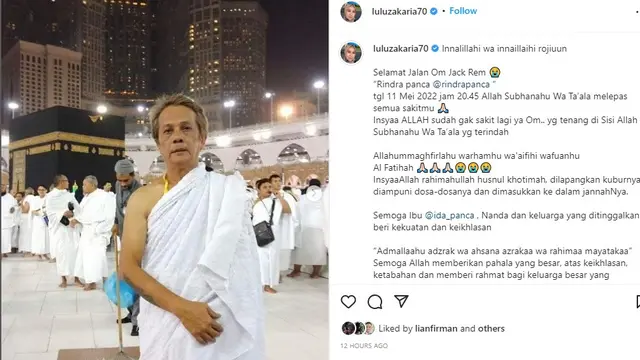 Sutradara Pintu Berkah dan Tukang Bubur Naik Haji Rindra Panca meninggal dunia (Foto: Instagram @luluzakaria70)